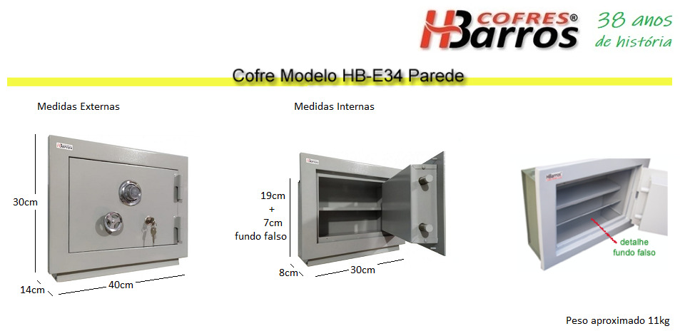 Cofre residencial fabricado pela H. Barros