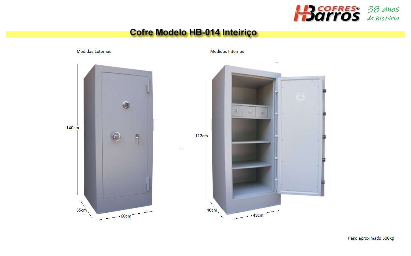 Cofre comercial alto volume - Cofres H. Barros Sarandi PR