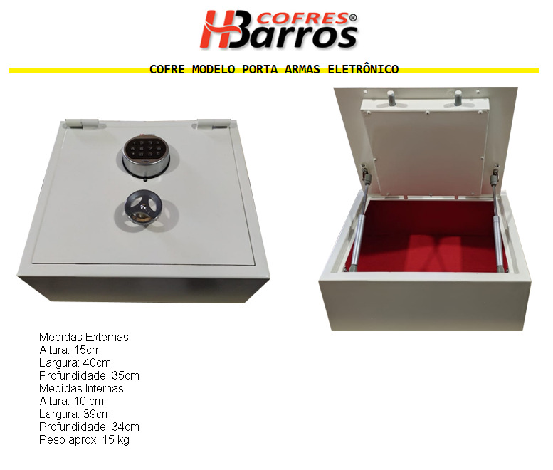 Cofre Modelo Porta Armas Eletrônico - Cofres H. Barros Sarandi PR