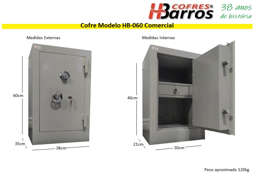 Cofre Modelo HB-060 Comercial - Cofres H. Barros Sarandi PR