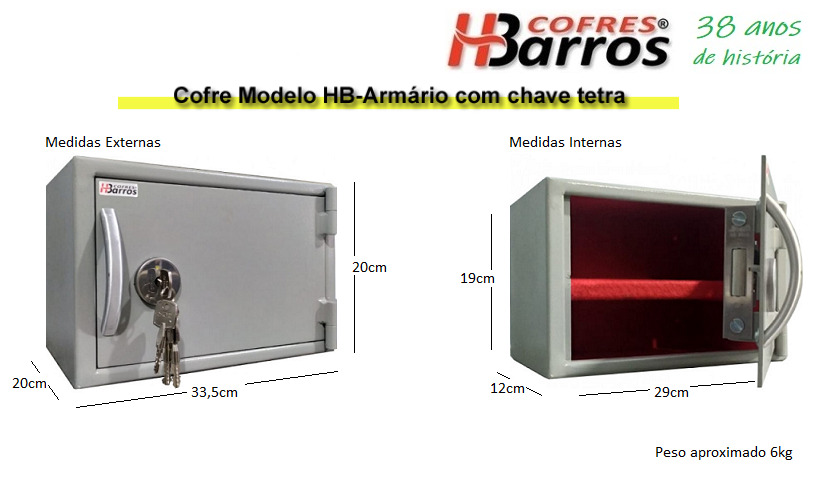 Cofre Modelo HB-Armário com Chave Tetra - Cofres H. Barros Sarandi PR